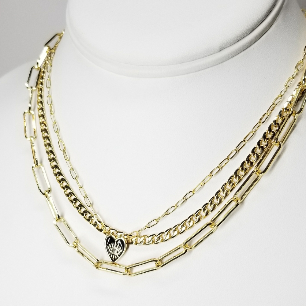 NEW Enamel Heart Evil Eye Paperclip Dainty… - Picture 10 of 10